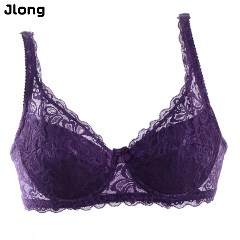 Женское нижнее белье однотонный дышащий бюстгальтер с кружевной отделкой и