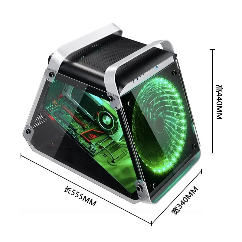 555*340*440 мм закаленное стекло ATX игровой компьютерный корпус для ПК RGB Air Cool водяное охлаждение Mainframe полнобоковое прозрачное шасси