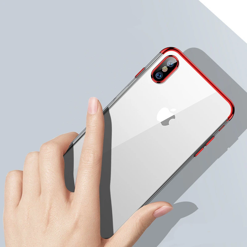 SPCASE Роскошный прозрачный покрытие прозрачные чехлы для Apple iPhone X 8 плюс 7 6 s сияющее