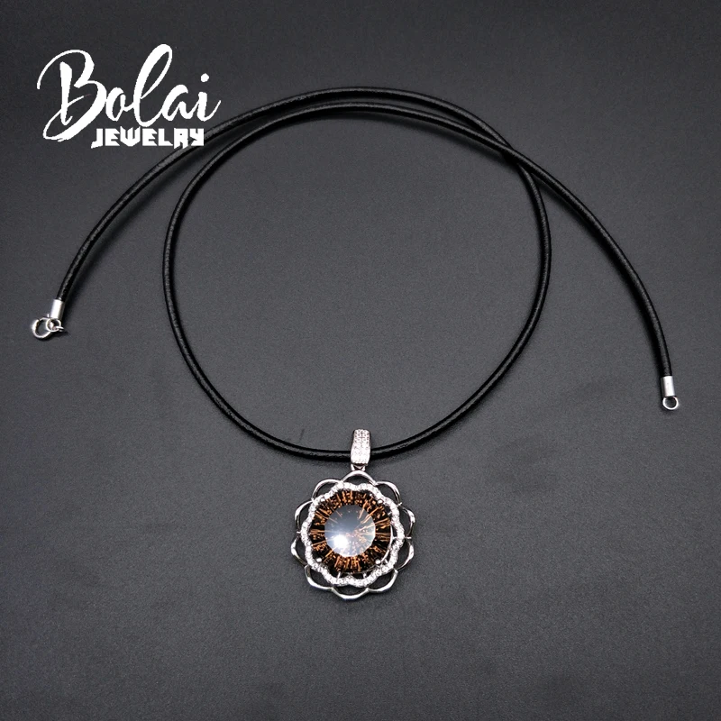 Bolaijewelry кулон из дымчатого кварца натуральный драгоценный камень серебро 925 пробы