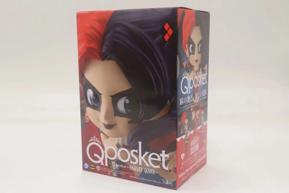 Аниме 14 см Qposket Q версия большие глаза Harley Quinn JockerPVC мультфильм Синий Черный