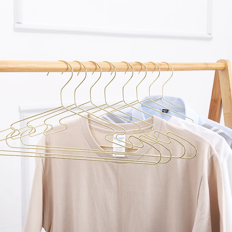 Золотой Металл Нескользящие вешалка для одежды с Groove сильный подшипник ёмкость