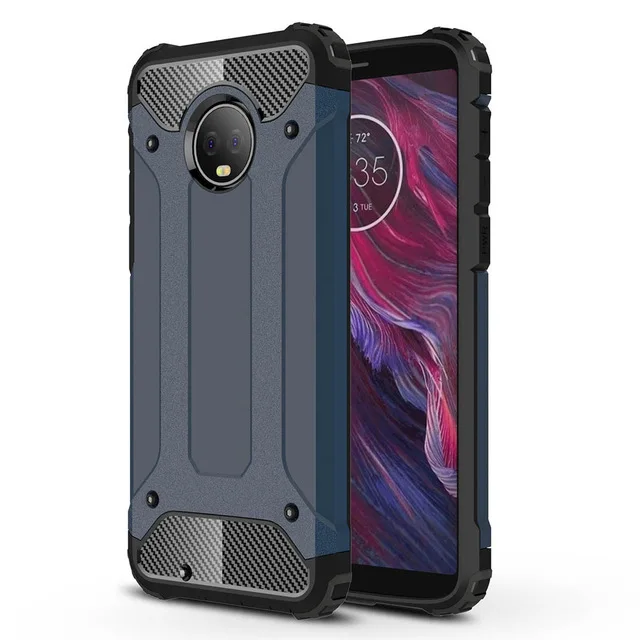 Для moto rola One power G7 E6 гибридный защитный чехол для moto G5 G5S G6 E5 G4 G3 Z Plus Play Go противоударный роскошный силиконовый чехол для телефона - Цвет: Navy