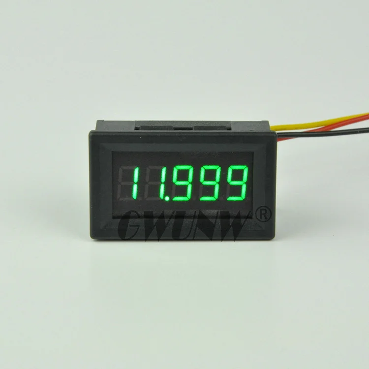 Зеленый GWUNW постоянного тока цифровой вольтметр BY536V 9,9999(10 В) 5 бит высокая точность Тестер Напряжения Метр - Цвет: Зеленый