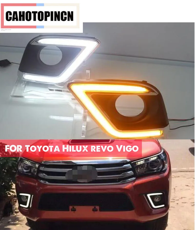 Для Toyota Hilux revo Vigo 2015 2016 Стиль сигнала поворота реле 12 В автомобиля DRL Светодиодный