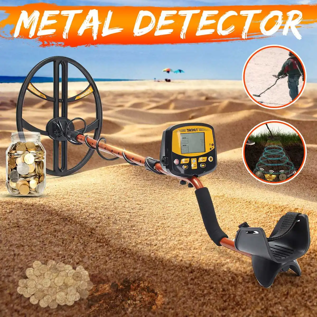 TX 950 профессиональный Подземный металлоискатель Высокочувствительный детектор