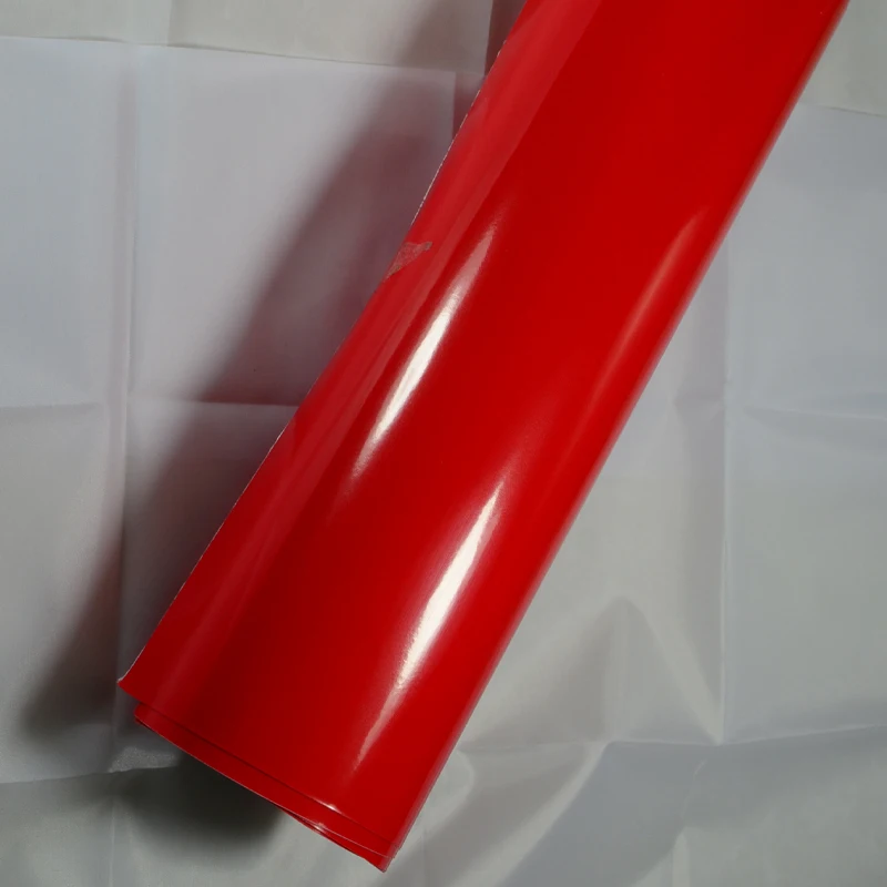 

Glossy Car Wrap Film Car Roof Wrap Car Roof Vinyl Wrap With Air Bubble 1.52x30m/roll Red