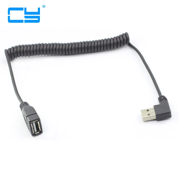 1 м 3 фута USB 2 0 штекер гнездо УДЛИНИТЕЛЬ шнур правый 90 Угол спиральный пружинный