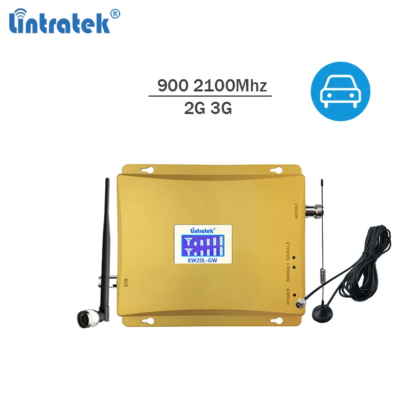 Lintratek повторитель 2G 3g автомобильный усилитель сигнала 900 2100Mhz GSM 900Mhz 3G мобильный