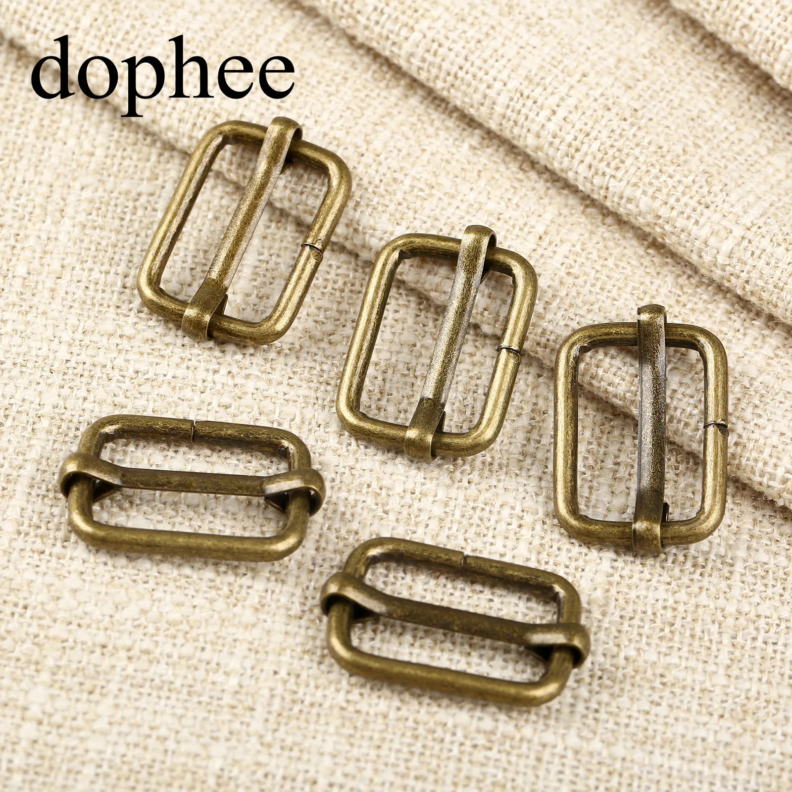 Dophee 20 шт. Металлические Регулируемые Квадратные Кольца пряжки ремень для одежды DIY рукоделие чемодан швейная ручная работа сумка кошелек пуговицы LW0462