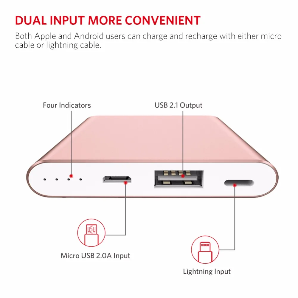 Yoobao KJ01 4000 мАч двойной USB вход внешний аккумулятор ультратонкий 9 3 мм портативное
