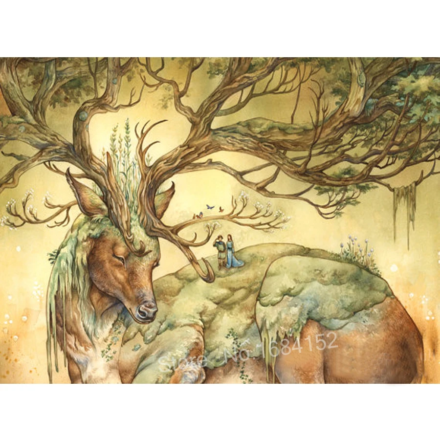 Алмазная живопись своими руками искусственный олень мозаика вышивка крестиком