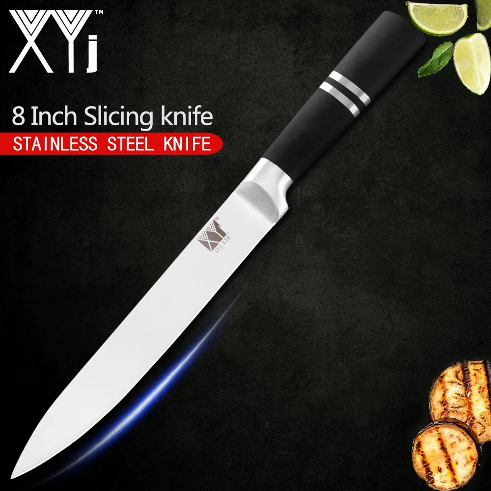8 inch slicer XYj, новинка, кухонный нож из нержавеющей стали, 3Cr13mov, набор кухонных поварских ножей, Ломтерезка для хлеба, стейк, сашими, нож, инструменты для приготовления пищи - Цвет: 8 inch slicer