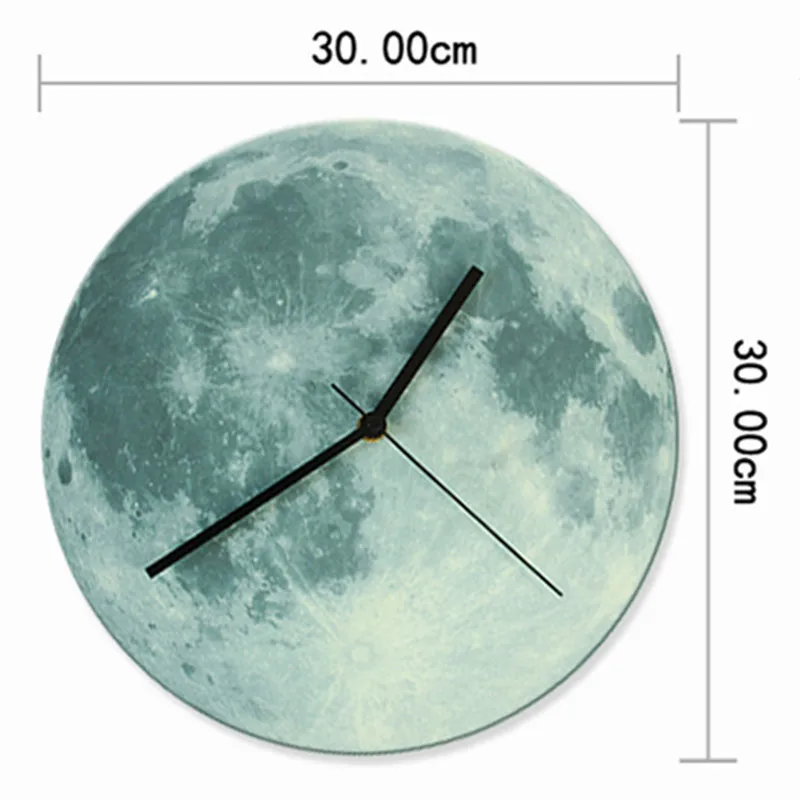 12 inch Grow Moon Wall Clock 30CM Luminous Shape Round Home bedroom office Clcok | Дом и сад