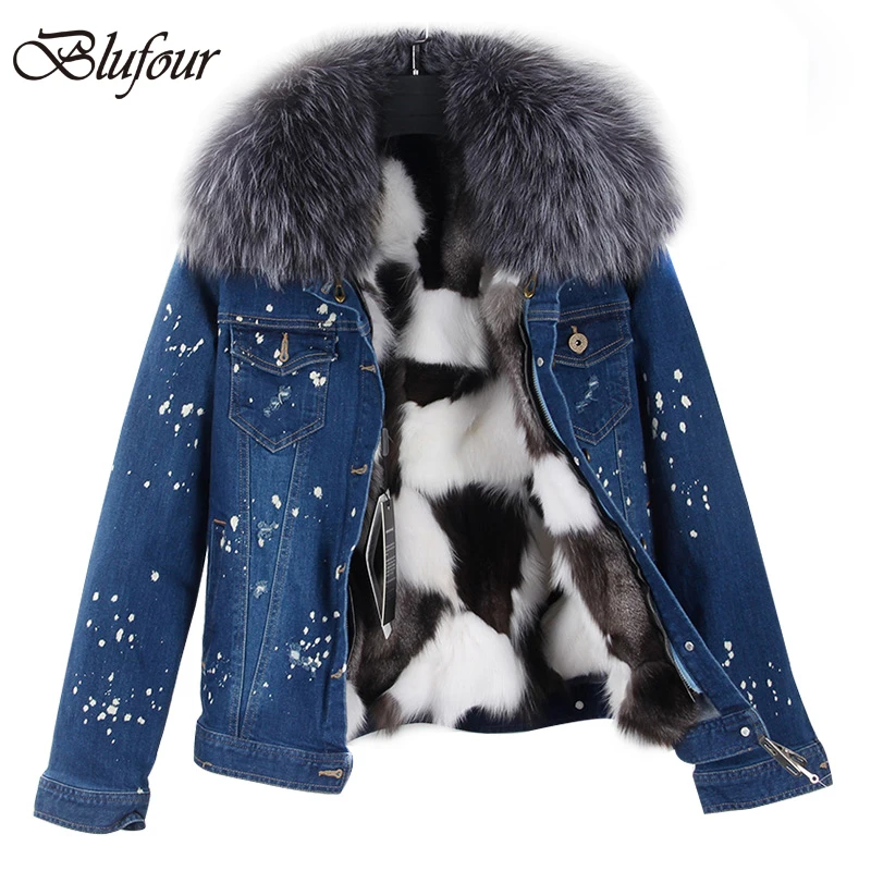 Blufour/Брендовое Новое короткое джинсовое пальто теплая Толстая зимняя куртка