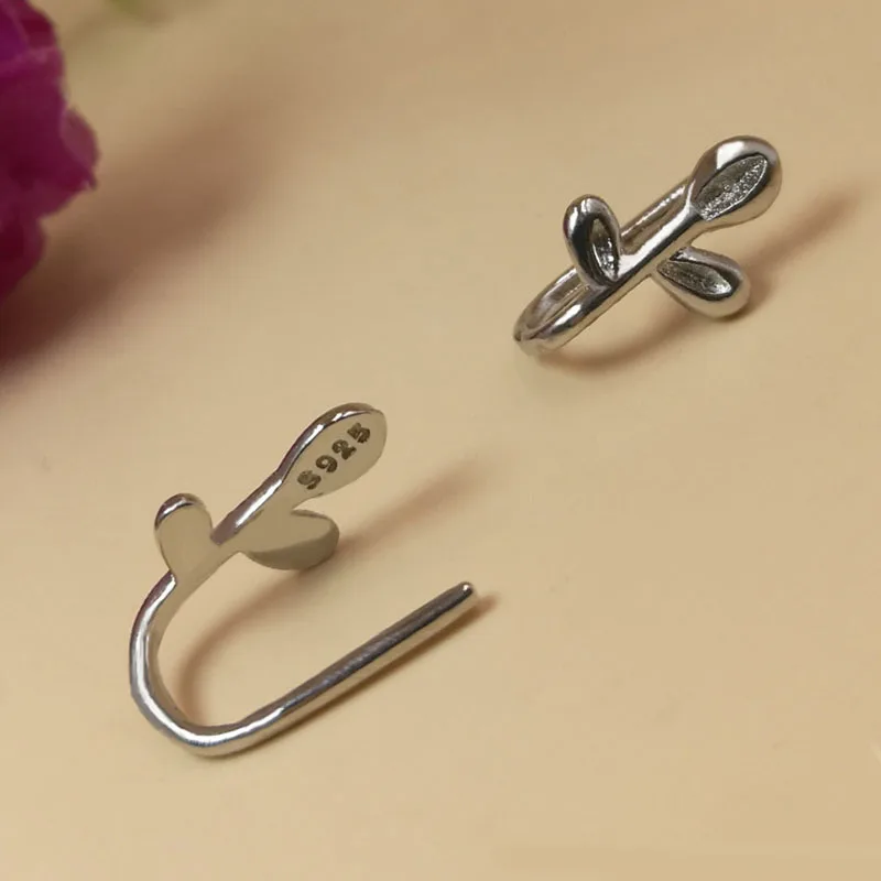 Boho геометрическим серьги в форме листа серьги-клаймберы листья Asymmetrica