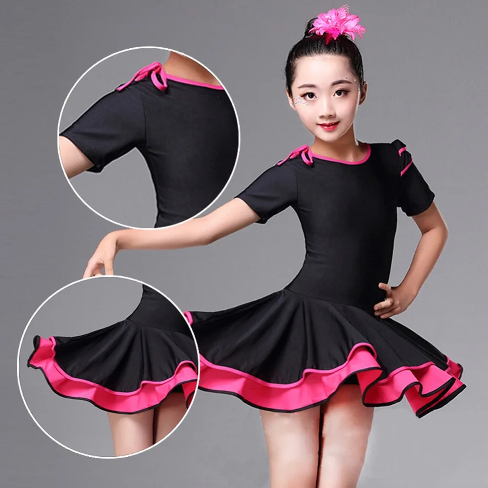 Girls Latin Rumba Dance Dress Flamenco Tango Ballroom Dancing wear Costumes Match Headpiece | Детская одежда и обувь
