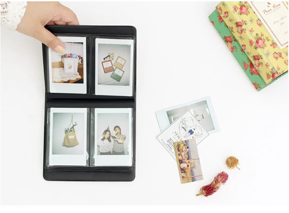 64 кармана цветок фото бумага пленки альбом Свадьба для 3 дюймов Fujifilm Instax Mini 9 8 7s 70 90