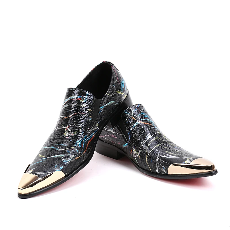 2018 Новое поступление мужские модные модельные туфли из натуральной кожи с