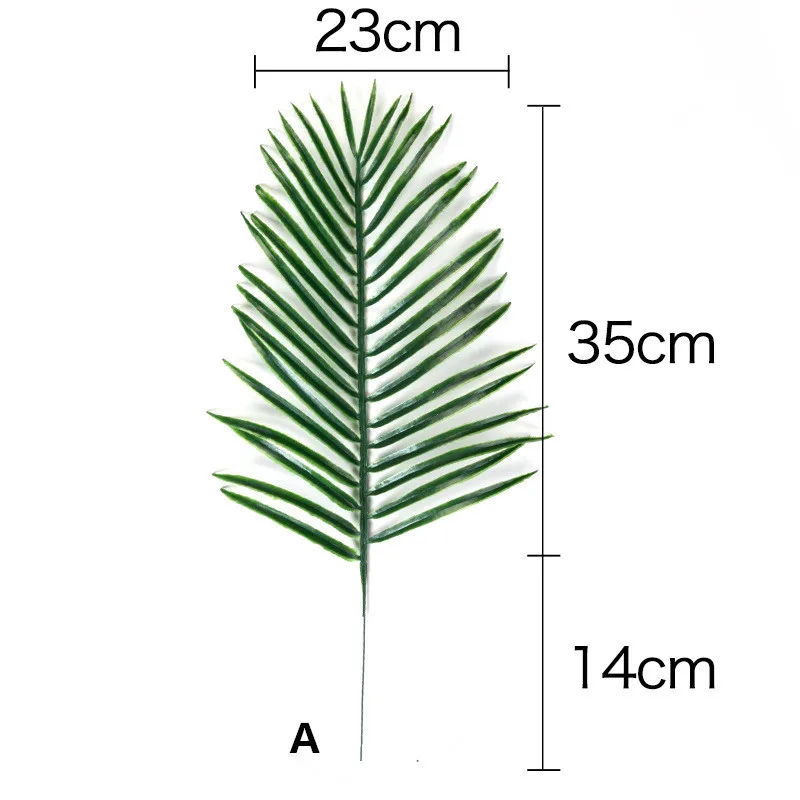 10 шт. большой пластиковый искусственный зеленый лист тропическая Пальмовая листва листья растения для Гавайских вечерние свадебные для дома садовые украшения