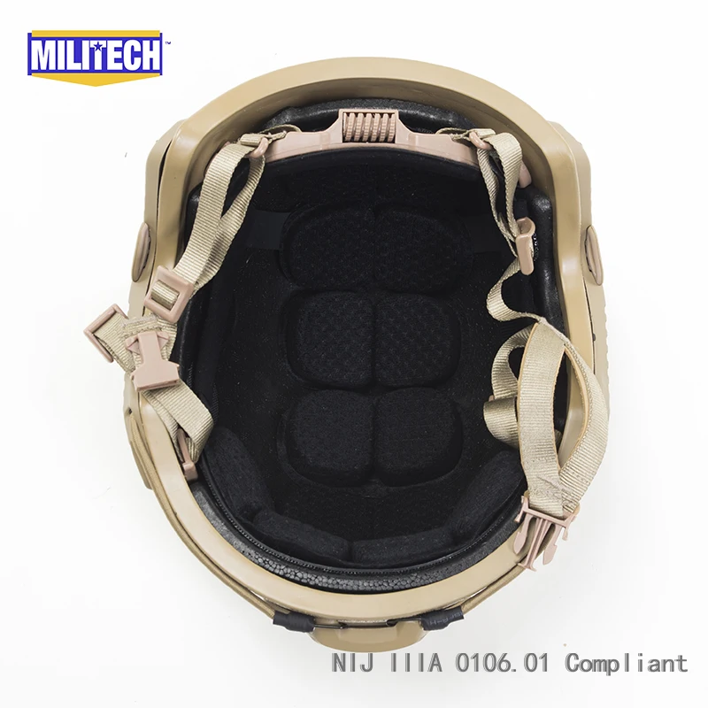 

MILITECH Ballistic helmet FAST CB Deluxe Worm Dial NIJ level IIIA 3A High Cut ISO Certified Twaron Bulletproof Helmet DEVGRU