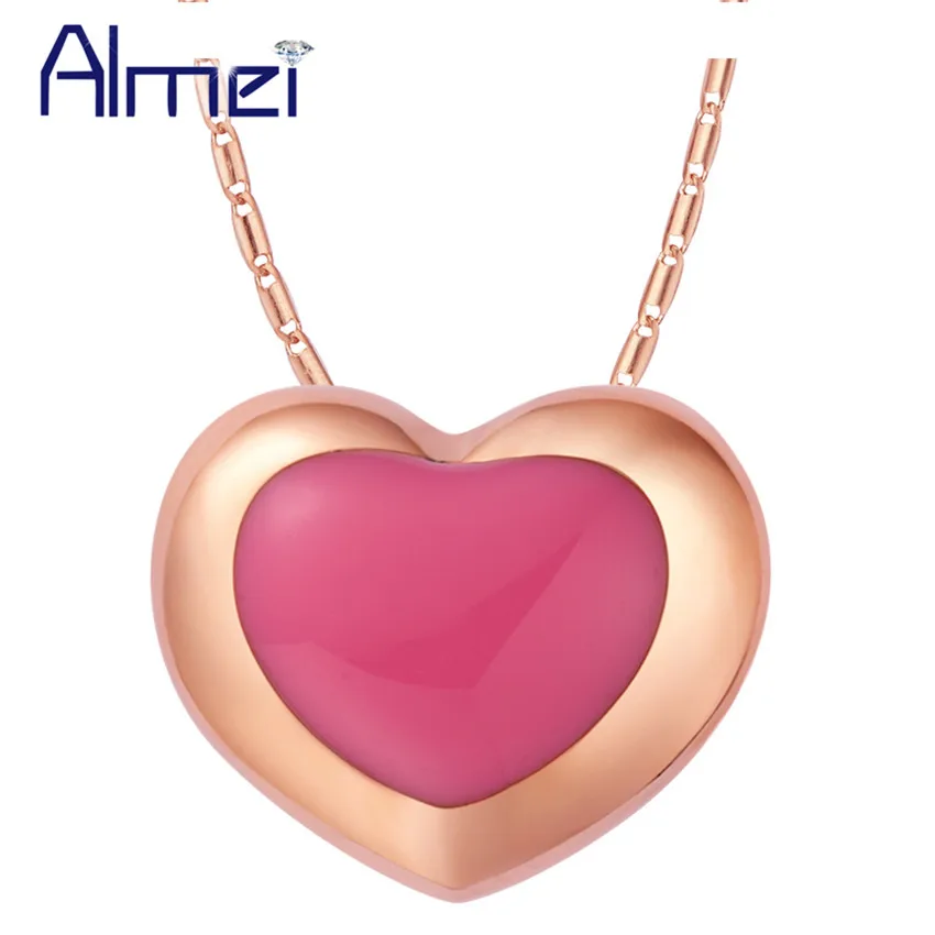 Almei Новинка 2017 серебряные ювелирные изделия для женщин Любовь Сердце Розовая