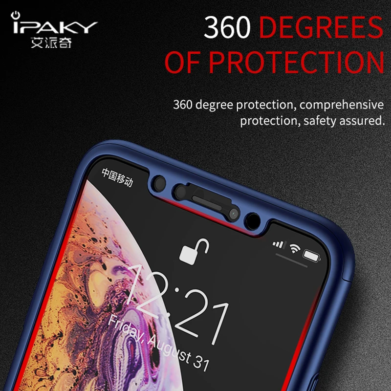 Чехол для Apple iPhone X XS XR iPaky 360 Роскошный чехол Max тонкий компьютер S чехлы телефонов |