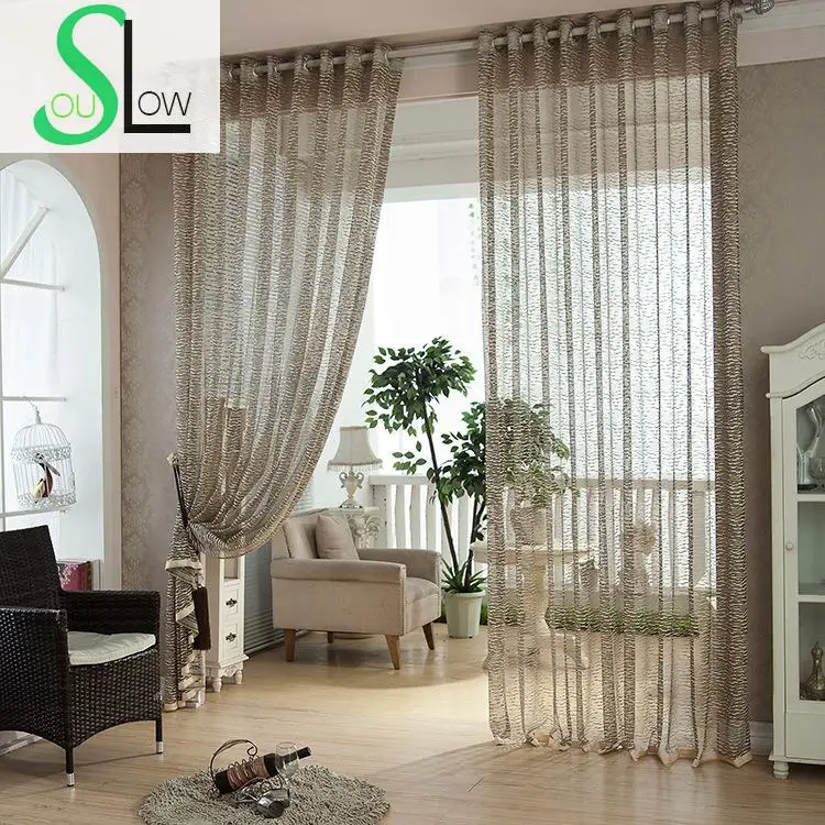 Занавес из жаккардовой ткани Slow Soul коричневого цвета элегантная сетчатая