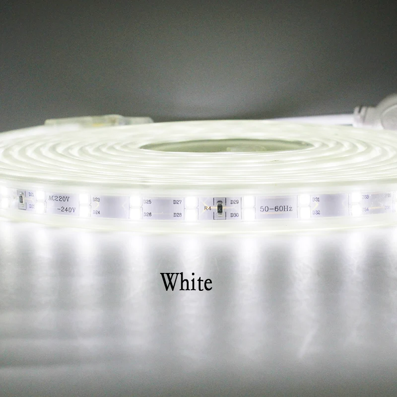 White LAIMAIK SMD2835 AC220V Водонепроницаемый светодиодная лента IP68 светодиодный ленты 120 светодиодный s/М светильники Гибкий свет лампы сад два ряда светодиодный полоски - Испускаемый цвет: White