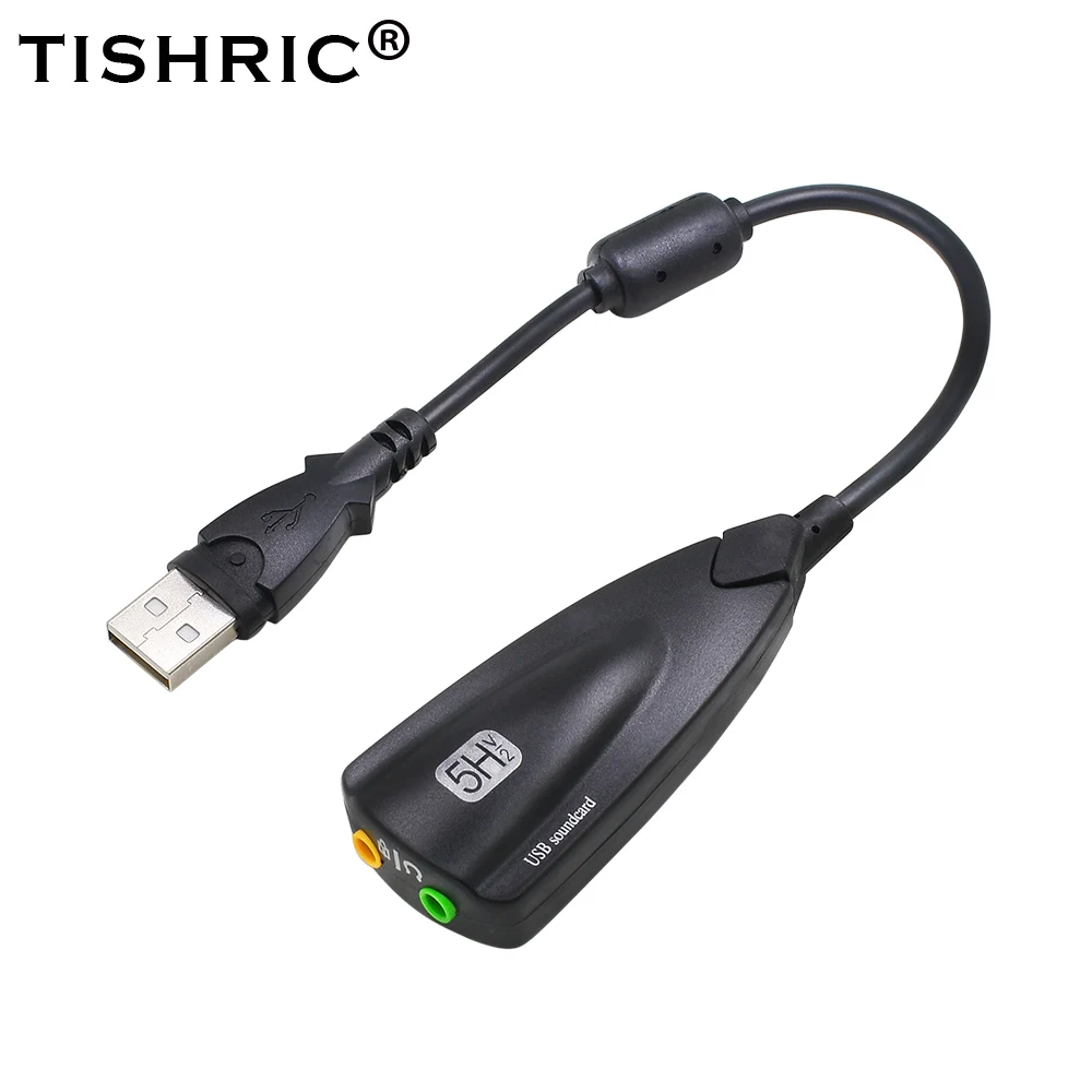 TISHRIC Promotion 5HV2 External usb sound card 7.1 with 3.5mm audio interface adapter for headphone speakers laptop Computer PC