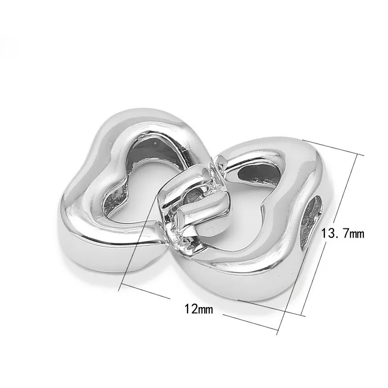 JOYMARK 12x13.7mm Heart To 925 Sterling Silver Lock Clasps Connectors For Pearl Bracelet Necklace Jewelry Making SC-CZ106 | Украшения и