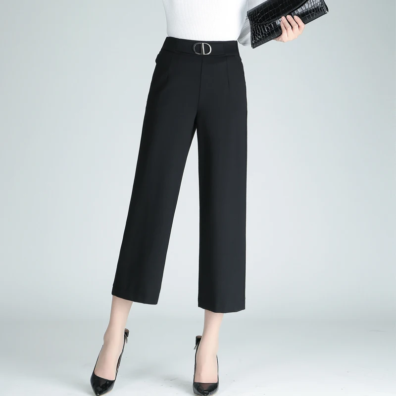 Shinymora осень 2017 г. Широкие брюки для Для женщин Высокая Талия Повседневные