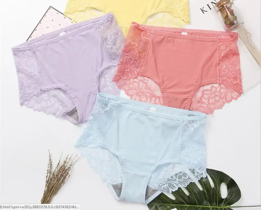 Women's large lace stitching sexy underwear breathable swimming cloth seamless women's waist triangle underpants | Женская