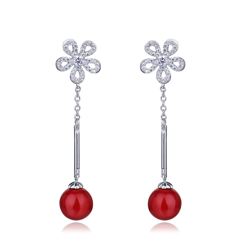 Популярные женские длинные винтажные серьги с жемчугом для свадьбы и вечеринки с камнями AAA CZ высшего качества и жемчугом GLE4759-0605.