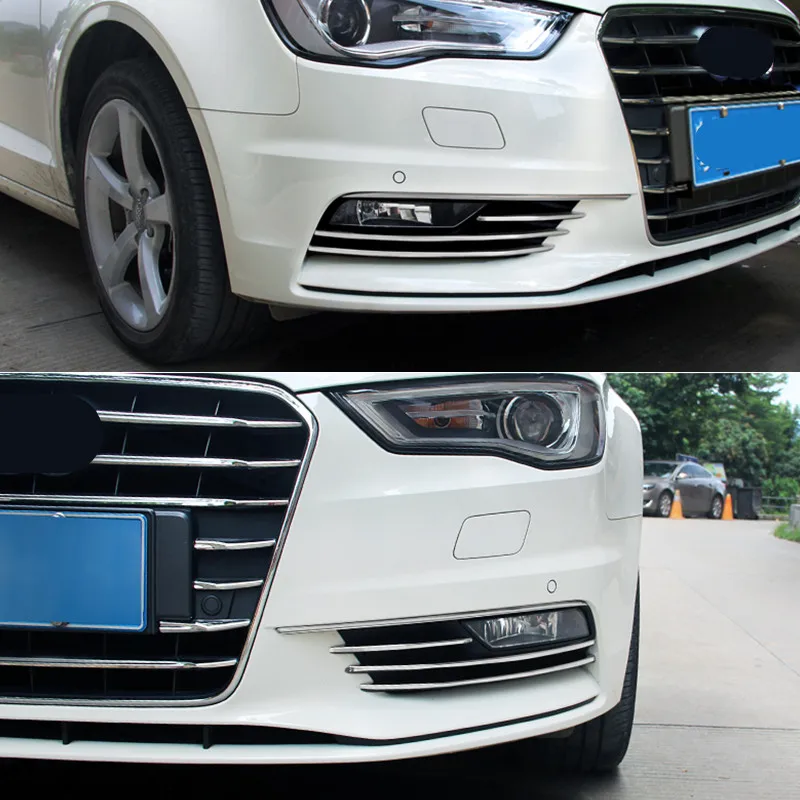 Накладка на передний бампер противотуманных фар 6 шт. для Audi A3 Sedan- нержавеющая сталь для стайлинга автомобилей