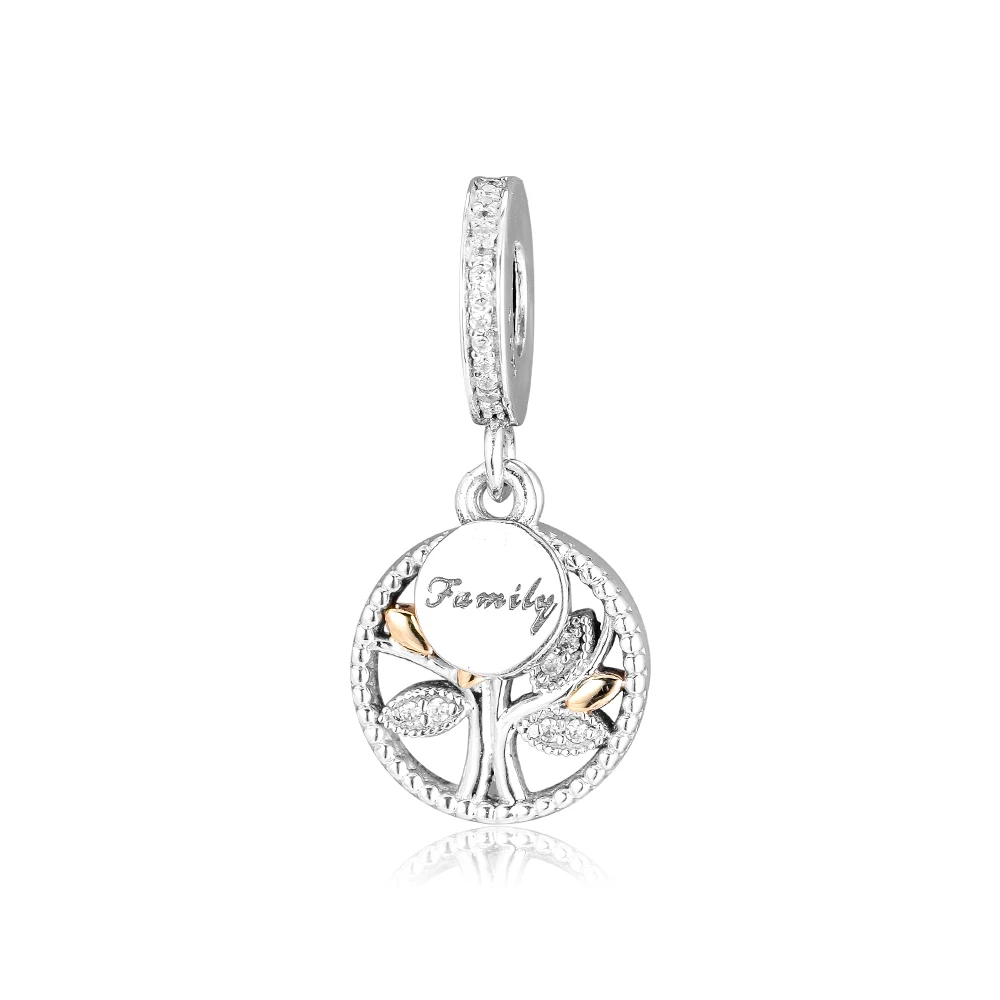 Fits for Pandora Beads Bracelets Family Heritage Charms with 14K Real Gold 100% 925 Sterling Silver Jewelry Free Shipping | Украшения и