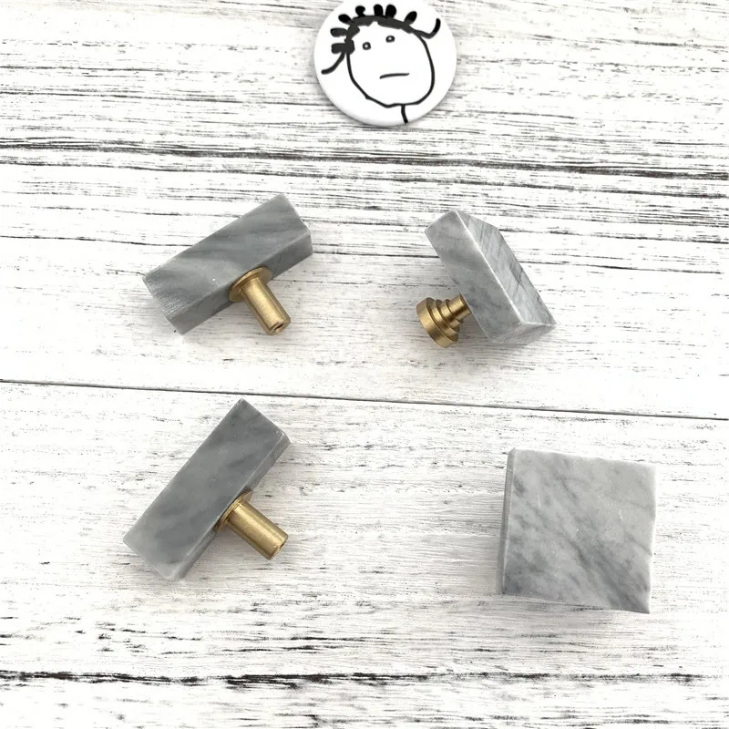 LCH в скандинавском стиле твердая латунь натуральный мрамор ручка для шкафа