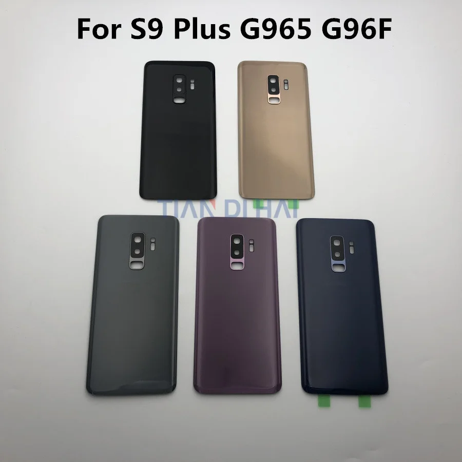 Для samsung Galaxy S9 плюс S9+ G965 G965F задняя Стекло Батарея на домашнию дверь Корпус чехол Камера Стекло рамка объектива