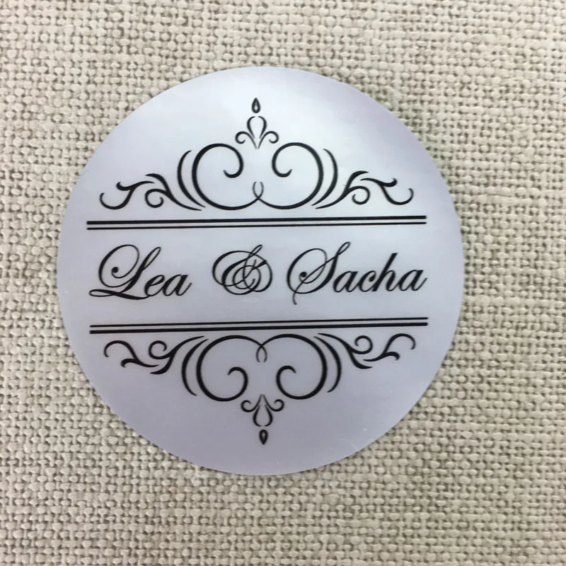 4 см Индивидуальные 100 шт. персонализированные матовые серебряные ПВХ наклейки с