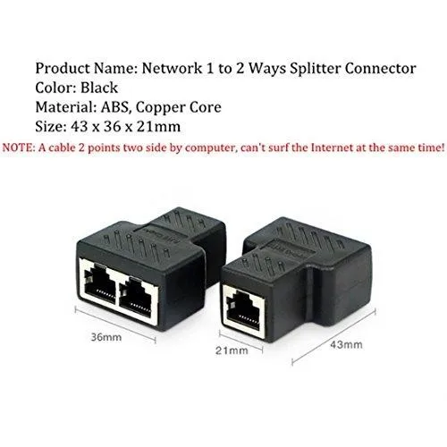 2 шт RJ45 Сплиттер разъемы 1-2 способа Ethernet кабели интерфейс RJ-45 адаптер 8P8C
