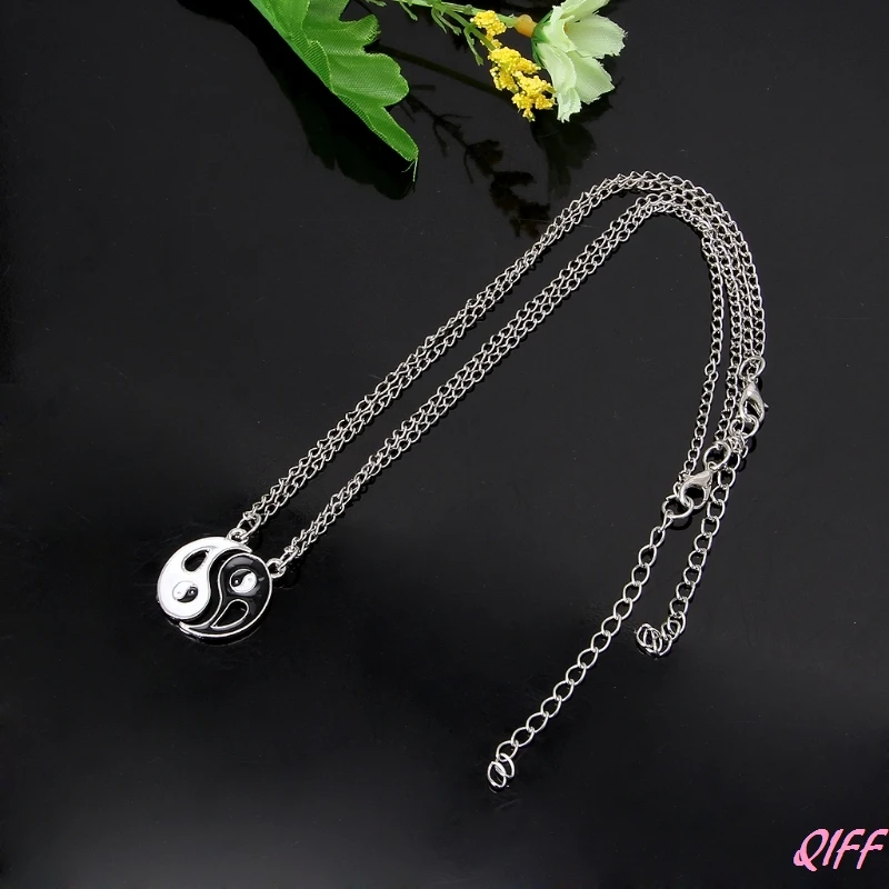 2 шт. Мужчины Женщины ожерелье Инь Янь кулон Пары Ожерелье Набор головоломки |