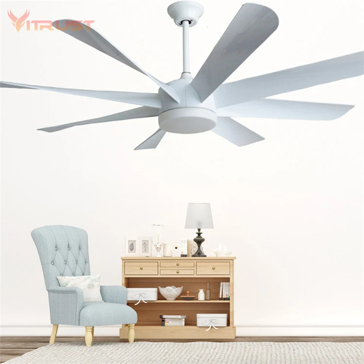 Промышленный потолочный вентилятор 58 дюймов 8 больших лопастей из матового
