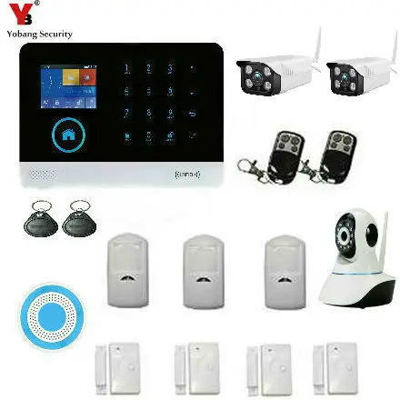 Yobangбезопасности беспроводной GSM wifi Портативный автоматический номеронатор DIY домашняя сигнализация+ беспроводная wifi наружная крытая ip-камера безопасности