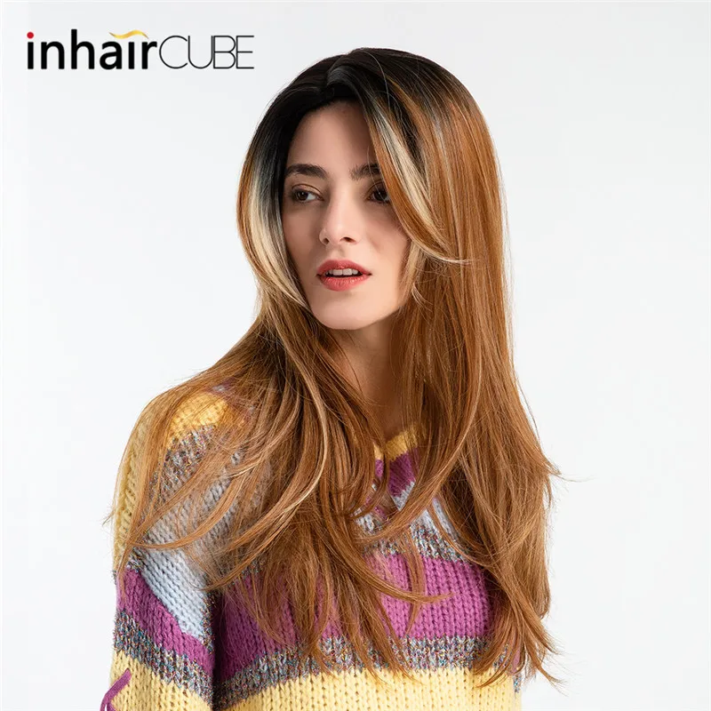 Inhair Cube натуральный прямой синтетический термостойкий волоконный длинный