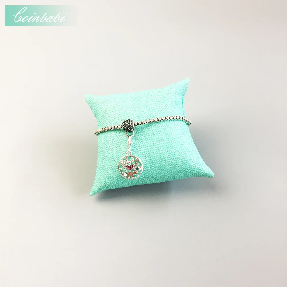 Бусины из стерлингового серебра с черной паве в европейском стиле карма сделай