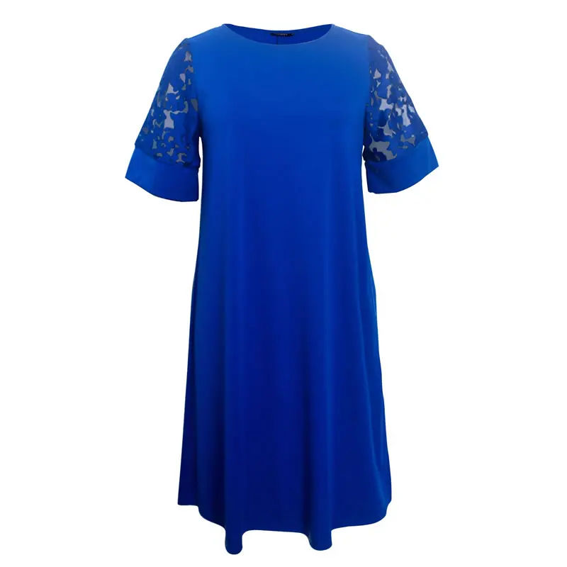 

COCOEPPS Loose Lace summer Dresses big size 2020 Plus Size women Knee-Length office dress vintage vestidos L-6XL green dress