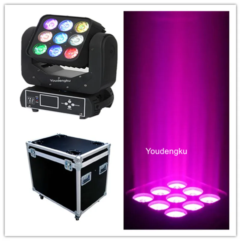 4 штуки с flightcase дешевая матрица 9x12 w в 1 RGBW Волшебная панель движущиеся фары