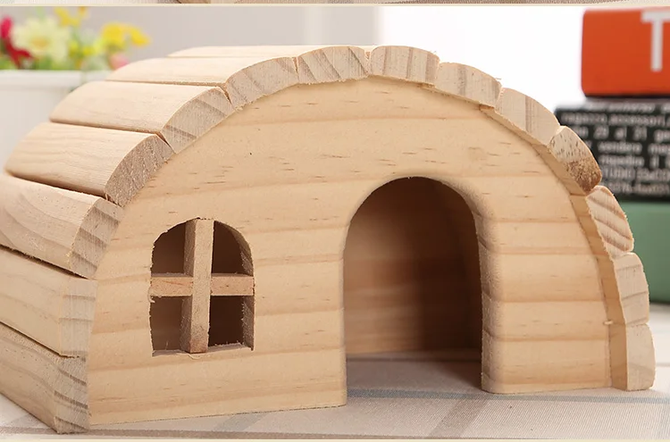 Pet Hamster Wooden House Squirrel Home Supplies Totoro Nest Gerbil Chalet Mice Hideout Rat Mouse Cage Accessories