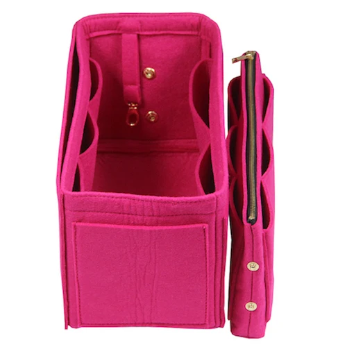 Pivoine Подходит для Keepall 45 50 55 60 вставка Органайзер Кошелек сумка в Bag-3MM Премиум фетр(ручная работа/20 цветов) w/съемный карман на молнии - Цвет: Pivoine