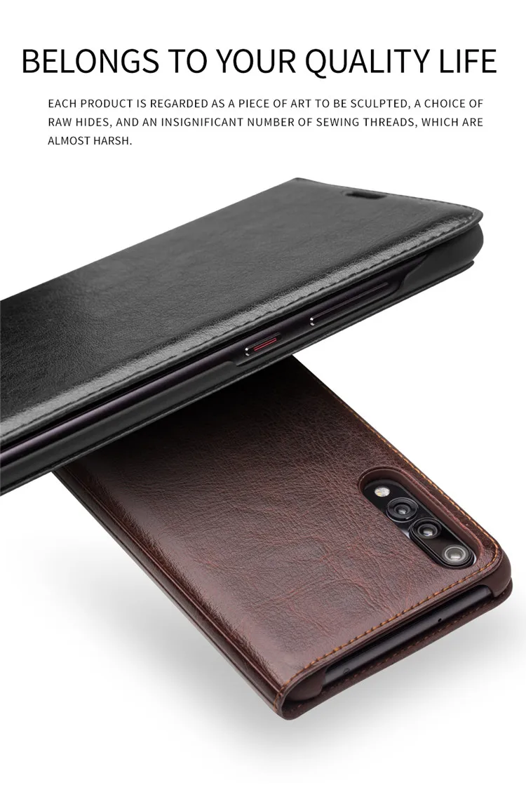 QIALINO модный флип-чехол из натуральной кожи для huawei Ascend P20 Pro сумка ручной работы Роскошный ультра тонкий чехол для телефона 6,1 дюймов
